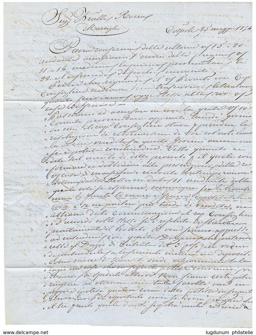 1854THABOR 25 Mai 54 + Taxe 10 Sur Lettre De CONSTANTINOPLE Pour La FRANCE. Rare. Superbe. - Poste Maritime