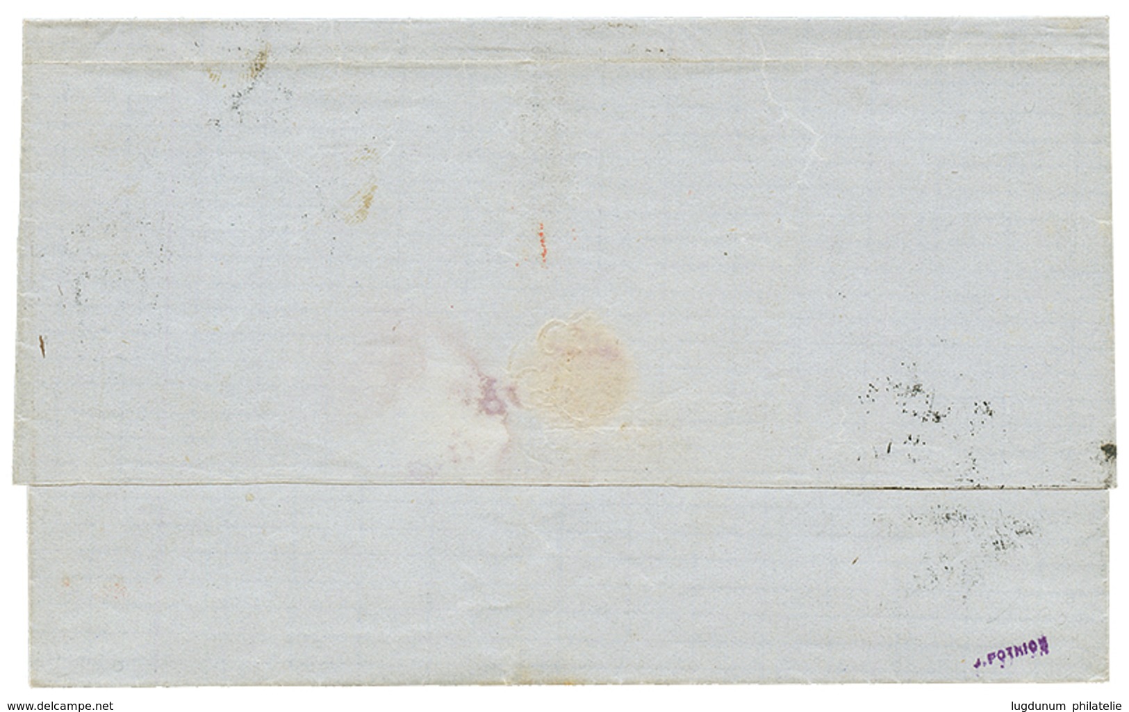 1863 80c(n°24) Obl. ANCRE + Cachet Rare POSTES FRANCAISES NAVARRE Sur Lettre Pour L' ARGENTINE. TB. - Posta Marittima