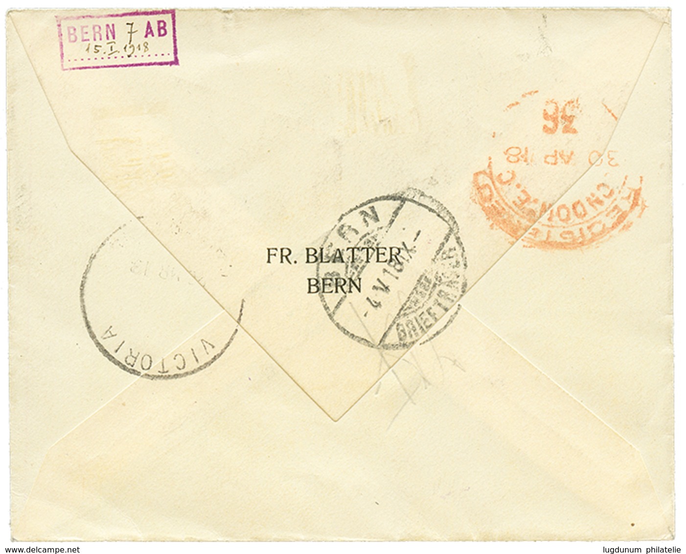 1918 MIXTE CAMEROUN ALL. Surch. C.E.F 1d S/ 10pf + NORTHERN NIGERIA 5d + NIGERIA 1/2d Obl. VICTORIA CAMEROONS Sur Envelo - Andere & Zonder Classificatie