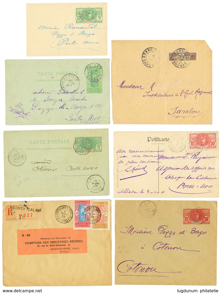 DAHOMEY - Lot De 4 Lettres, ENTIERS POSTAUX Obl. ALLADA, KANDI, NIKKI, Timbre Coupé Du 30c. TTB. - Autres & Non Classés