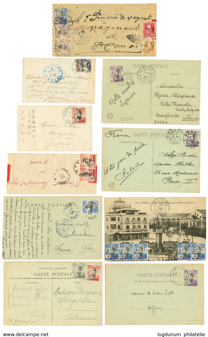 TONKIN 1920/23 Lot De 45 Lettres (CHARGES, RECOM, TAXES , Petits Bureaux , Tarifs, Destinations ...). TTB. - Autres & Non Classés