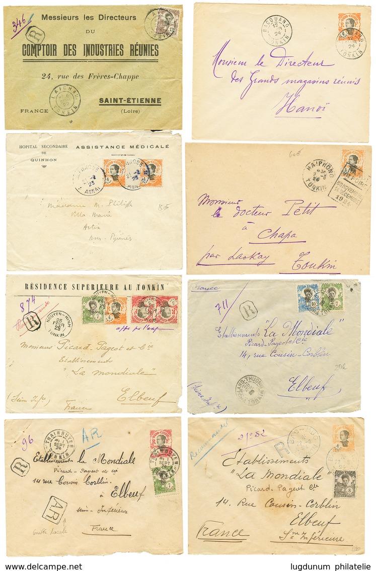 TONKIN : 1924/26 Lot De 23 Lettres (CHARGE, RECOM, Petits Bureaux CAMPHA-MINE, TAM-DAO, CHAPA... ). TTB. - Autres & Non Classés