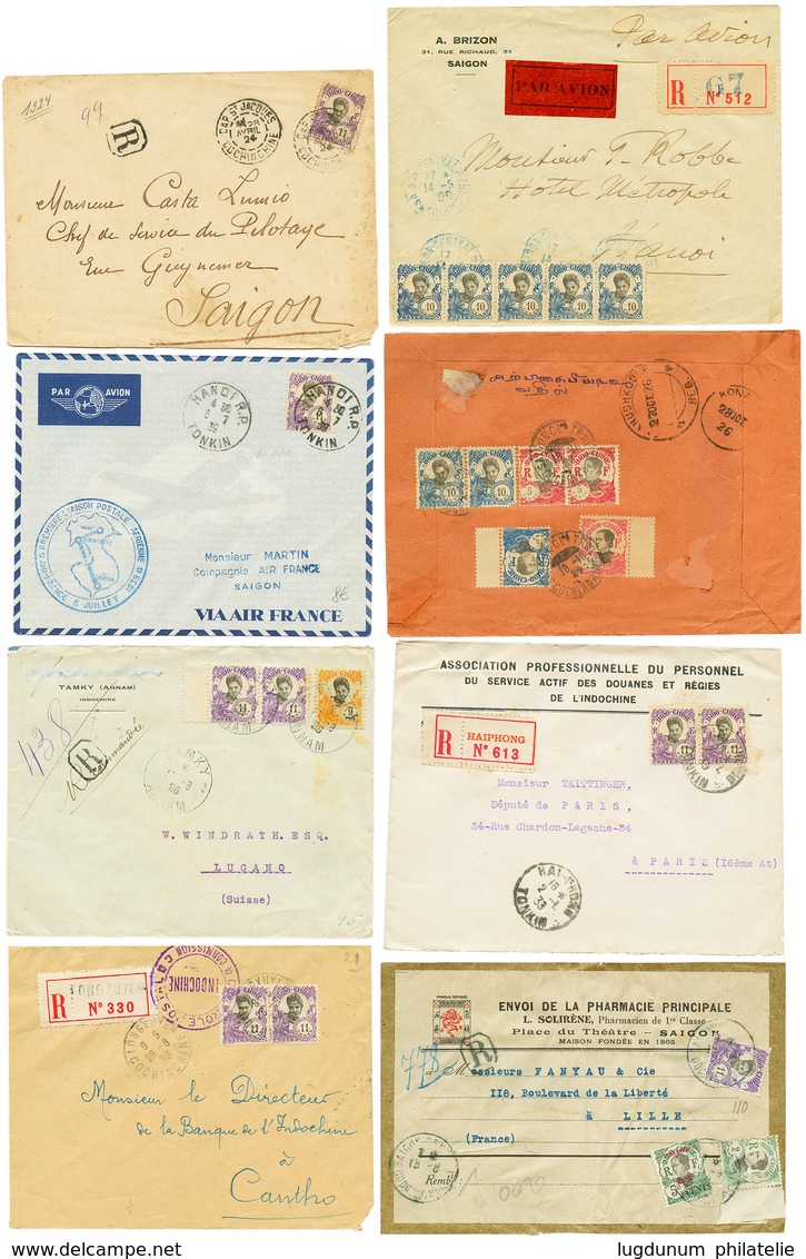 TONKIN - ANNAMITES: 1924/39 Lot De 31 Lettres (CHARGE, RECOM, POSTE AERIENNE, Petits Bureaux ...). TTB. - Andere & Zonder Classificatie
