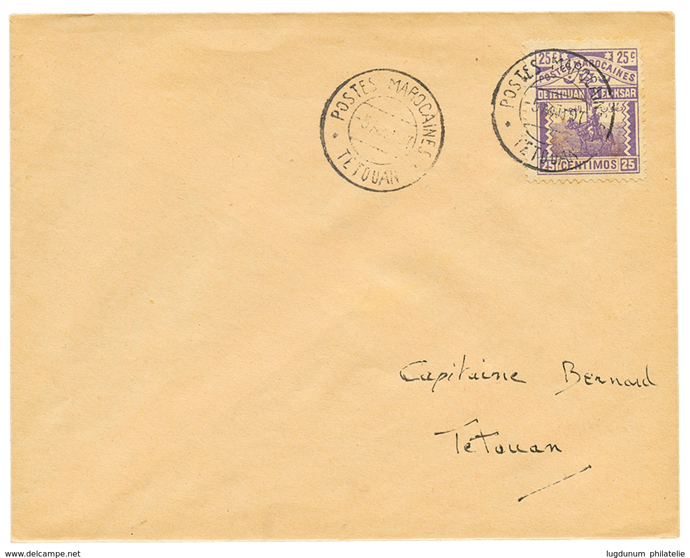 MAROC - POSTE LOCALE : 1897 TETOUAN A EL-KSAR 25c Obl. POSTES MAROCAINES TETOUAN Sur Env. Locale. TB. - Otros & Sin Clasificación