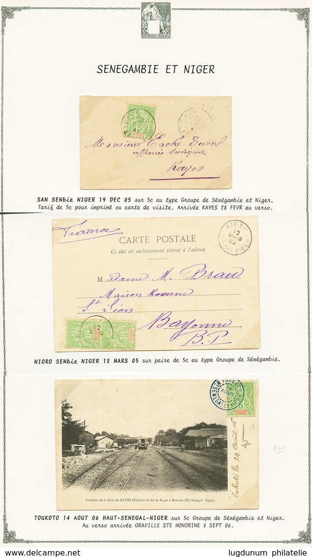 SENEGAMBIE ET NIGER - 3 Lettres Montées Sur Feuilles D' EXPOSITIONS (TOUKOTO, NIORO, SAN). TB. - Autres & Non Classés