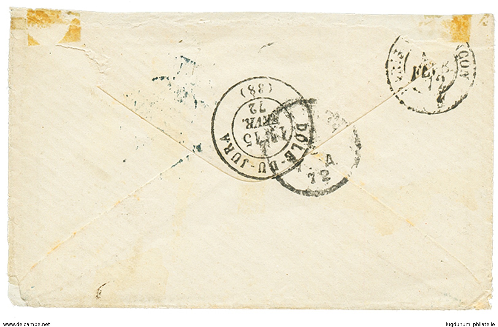 1872 25K Canc. CATTARO On Envelope To FRANCE. Vvf. - Otros & Sin Clasificación