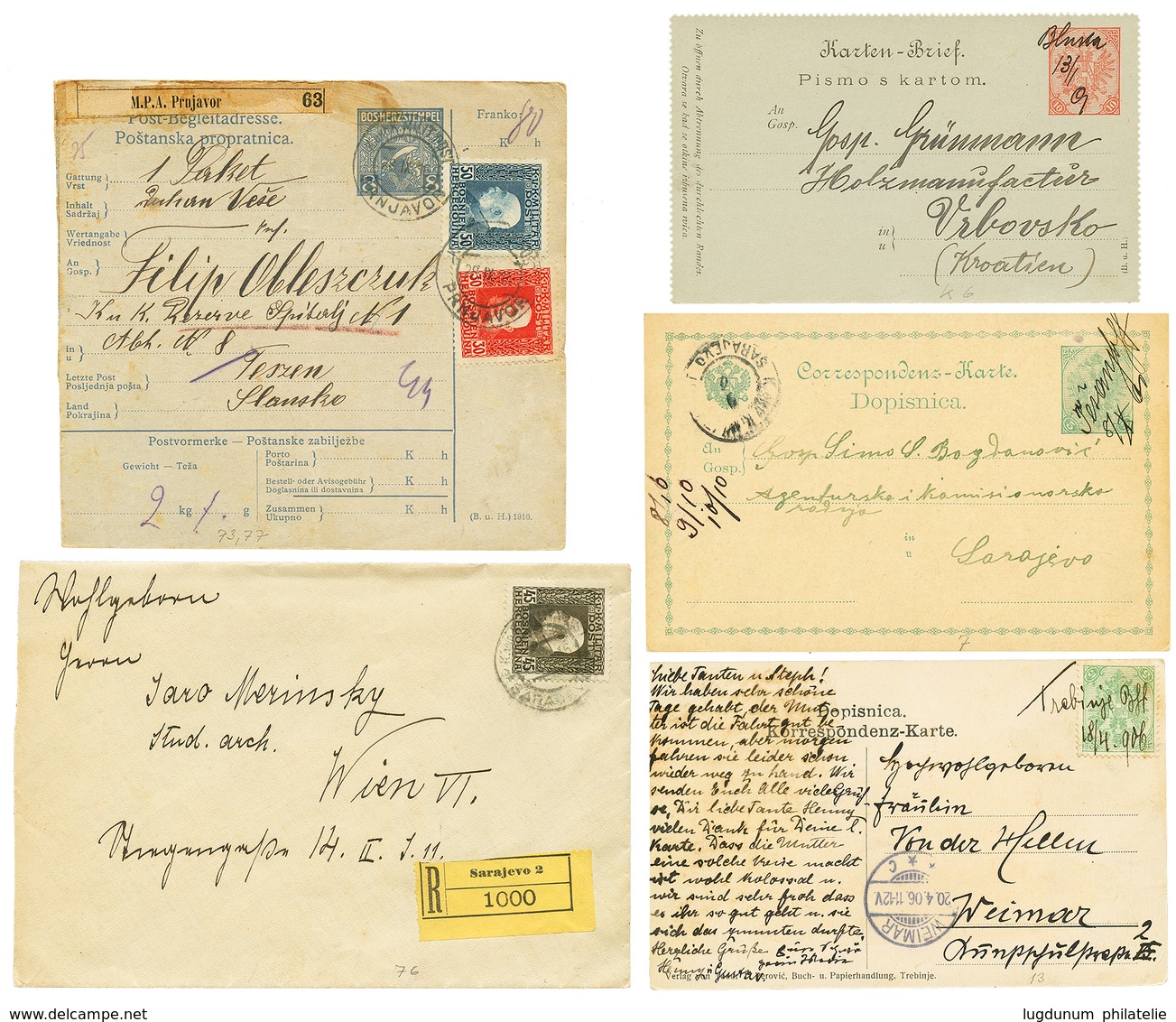 BOSNIA : Lot 5 Interesting Covers. Vf. - Bosnie-Herzegovine