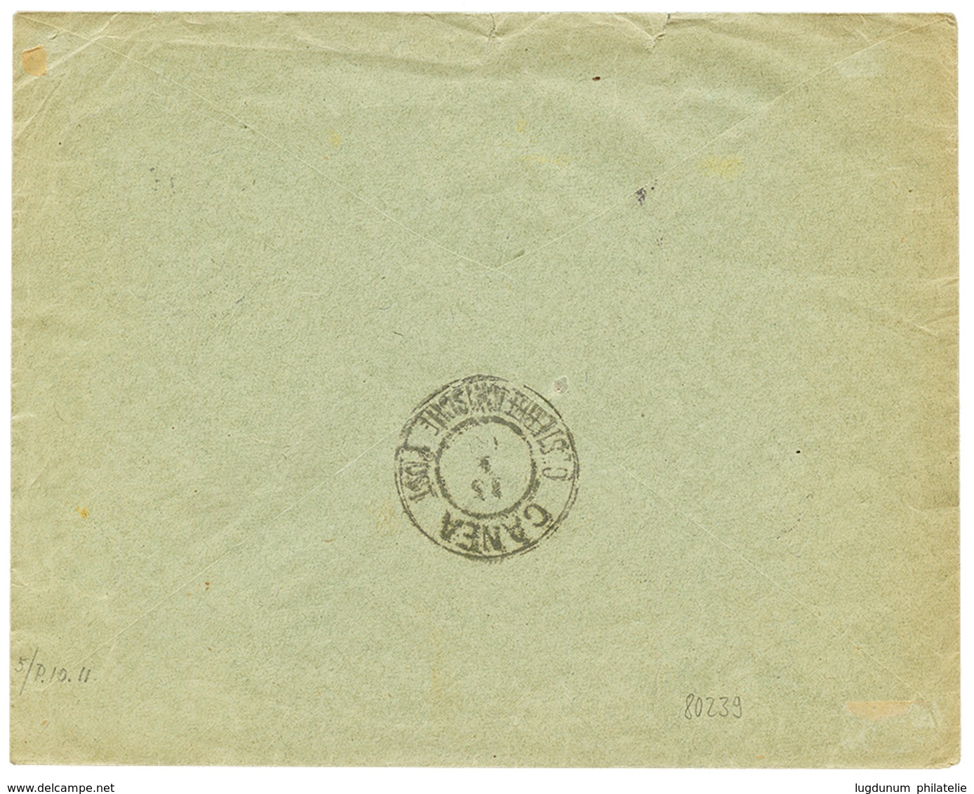 BAVARIA : 1909 2pf Canc. MUNCHEN On Envelope To LA CANEE (CRETE) Taxed On Arrival With GREEK POSTAGE DUES 1l(x5) + 5l Ca - Crète