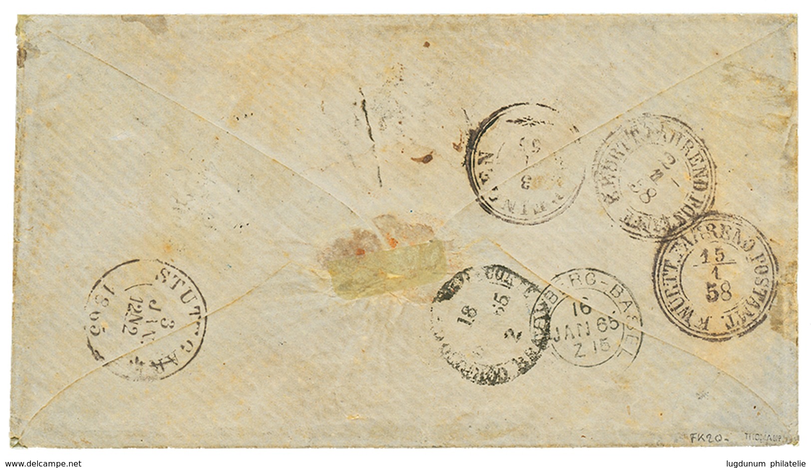 1865 BOPFINGEN + B.9.K + Exchange Marking F./21 + "430" Tax Marking On Envelope(some Stains) To SAO PAULO ( BRAZIL ). RA - Autres & Non Classés