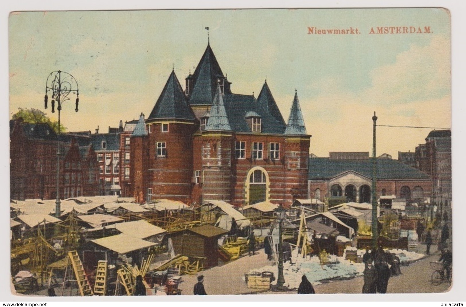 Amsterdam - Nieuwmarkt Levendig - 1913 - Amsterdam