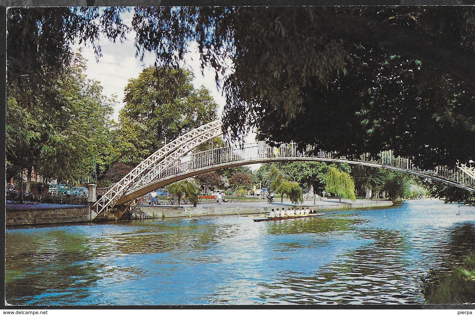 INGHILTERRA - BEDFORD - THE SUSPENSION BRIDGE  - FORMATO PICCOLO - VIAGGIATA 1972 FRANCOBOLLO ASPORTATO - Bedford