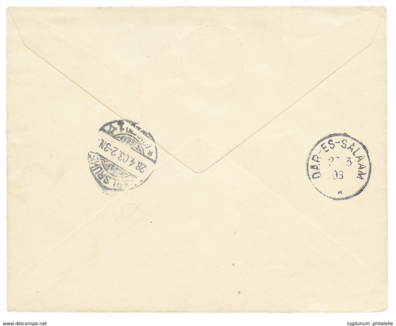 "LINDI" : 1903 1 MARK Canc. LINDI On REGISTERED Envelope To GERMANY. Superb. - África Oriental Alemana