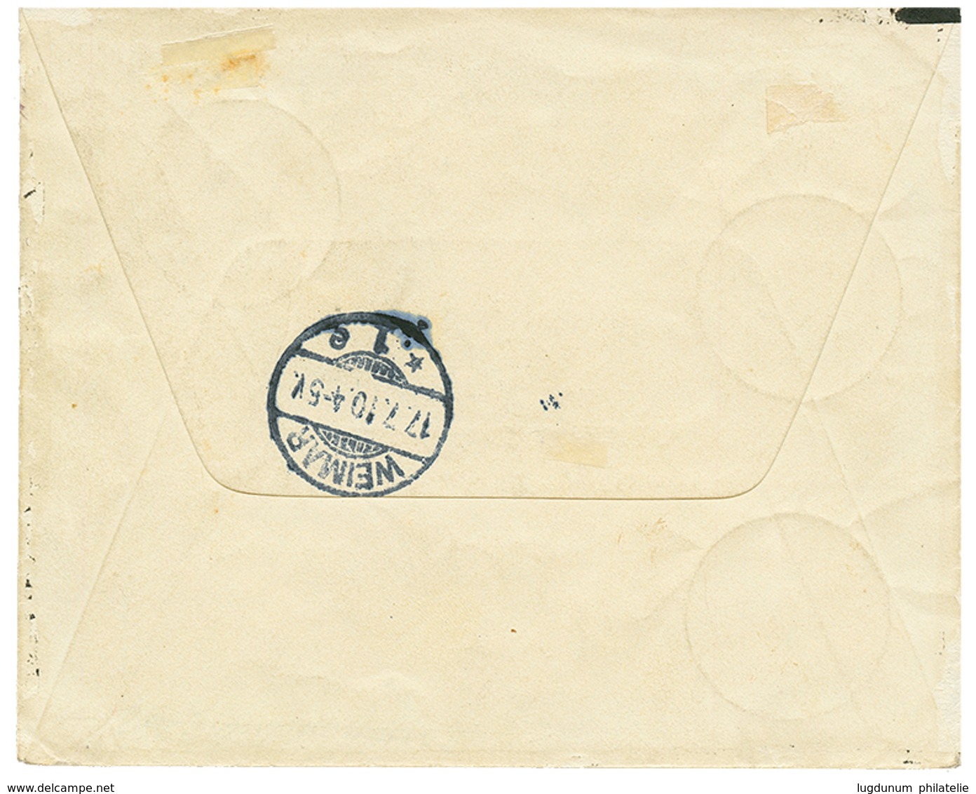 "RABAUL" : 1910 3pf(x2) + 25pf Canc. RABAUL On REGISTERED Envelope To WEIMAR. Vf. - Nouvelle-Guinée