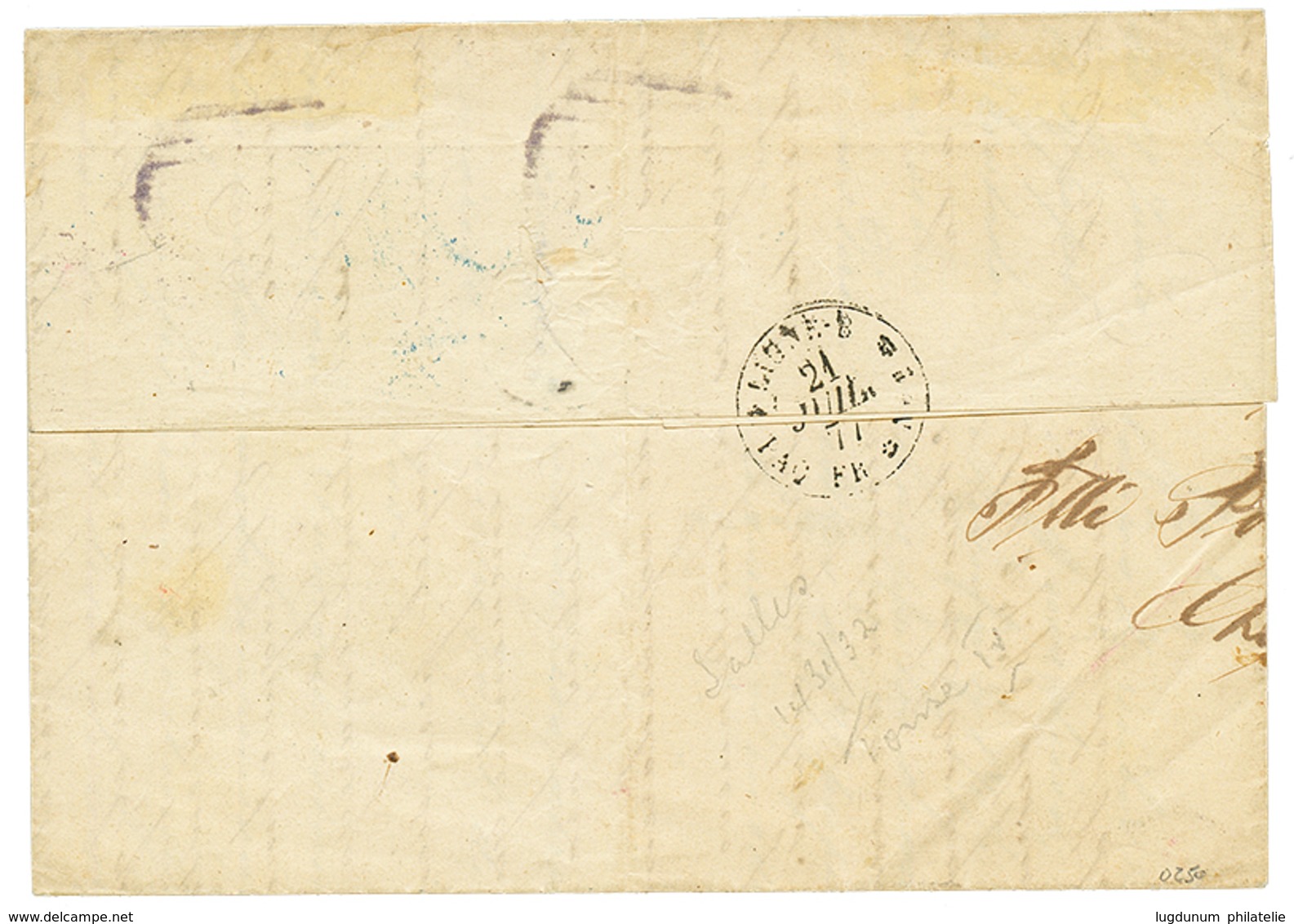 "1L.10 To MEXICO" : 1877 30c + 40c(x2) On Entire Letter From GENOVA To VERA-CRUZ (MEXICO). Vvf. - Non Classés