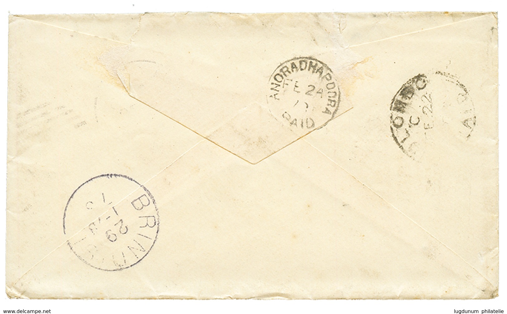 "destination CEYLON" : 1878 60c Canc. 207 + ROMA On Envelope To ANARADHAPURA (CEYLON). Superb. - Non Classés
