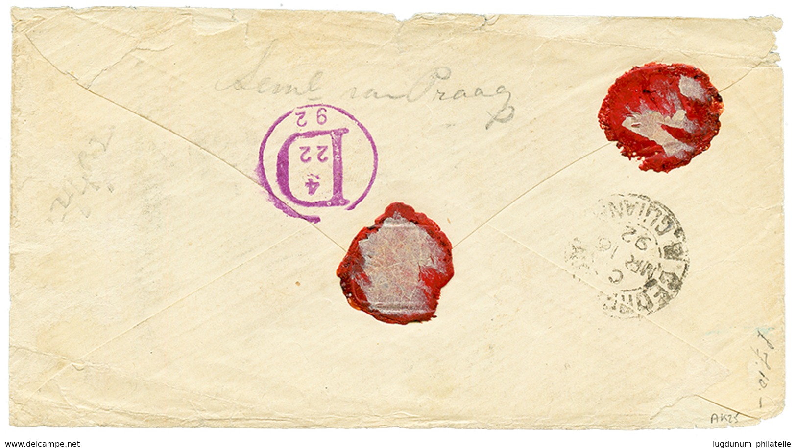 SURINAME : 1892 25c(x2) + 10c On Cover From PARAMARIBO To NEW-YORK (USA). Vvf. - Curaçao, Nederlandse Antillen, Aruba