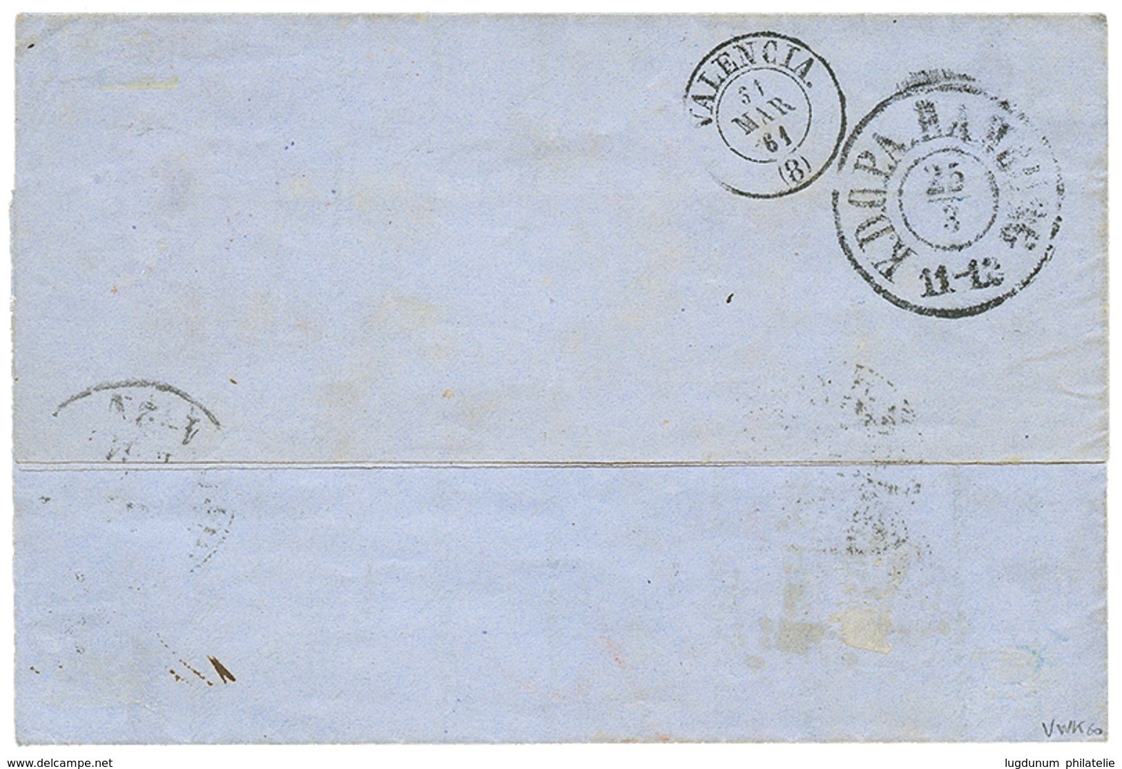 NORWAY : 1861 8 Sk Canc. BERGEN + P.P On Entire Letter (printed Matter) To VALENCIA(SPAIN). Superb. - Andere & Zonder Classificatie