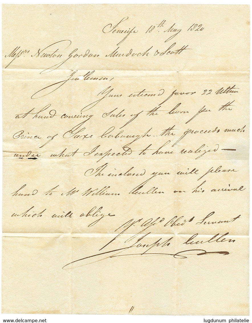 1820 "40" Tax Marking On Entire Letter From TENERIFFE To MADEIRA. Superb. - Autres & Non Classés