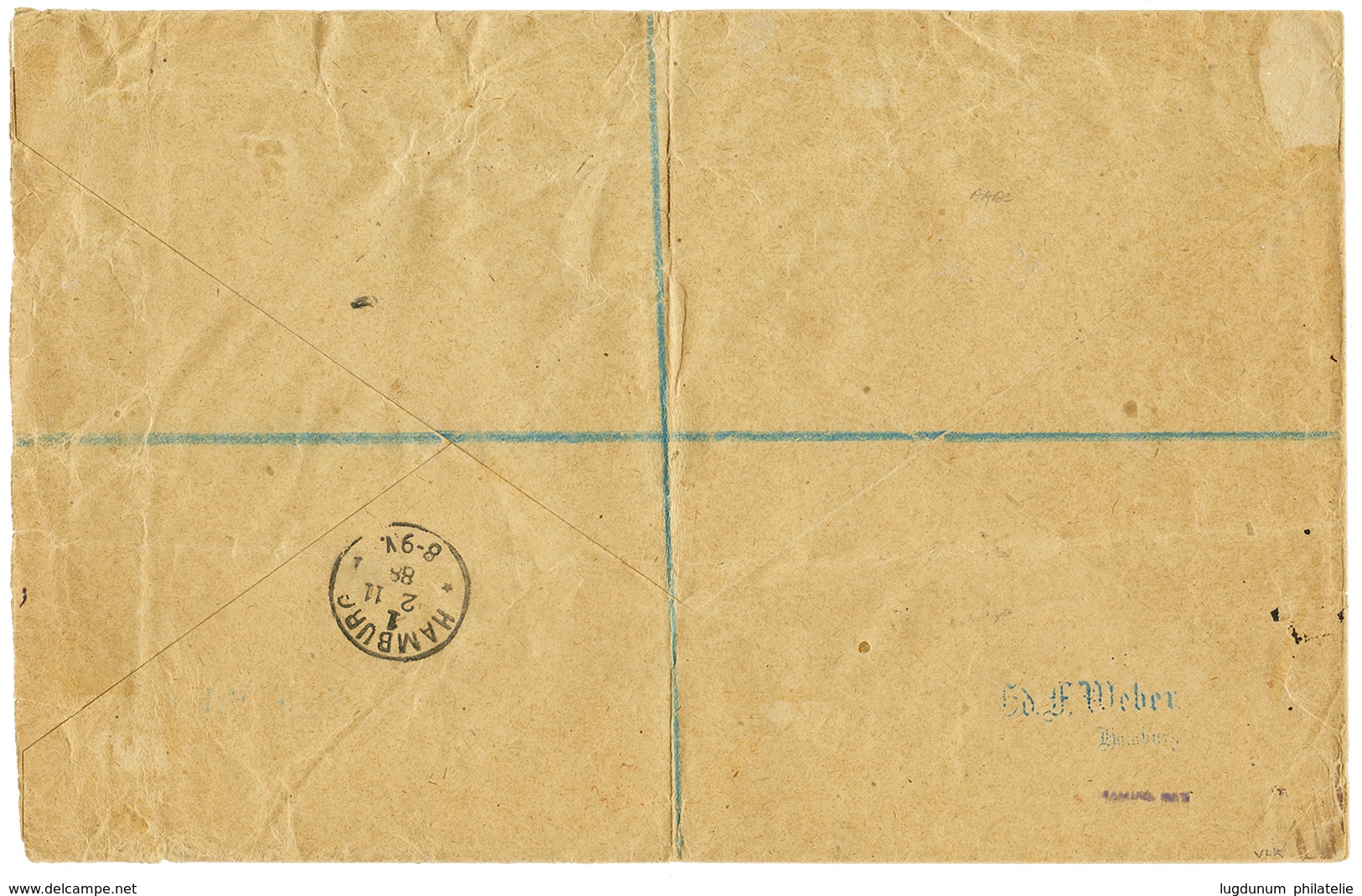 1888 LIBERIA 2c(x3) +24c On REGISTERED Envelope From MONROVIA To HAMBURG. Very Rare Franking. Vvf. - Liberia