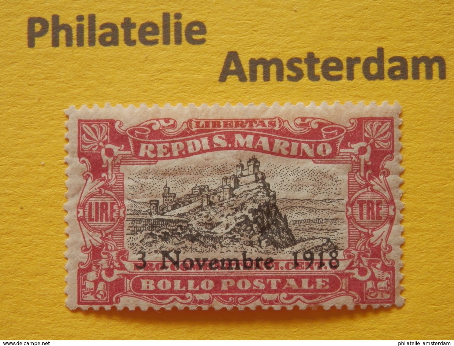 San Marino 1918, OVERPRINT / ENDING WORLD WAR I: Mi 67, * - Ongebruikt