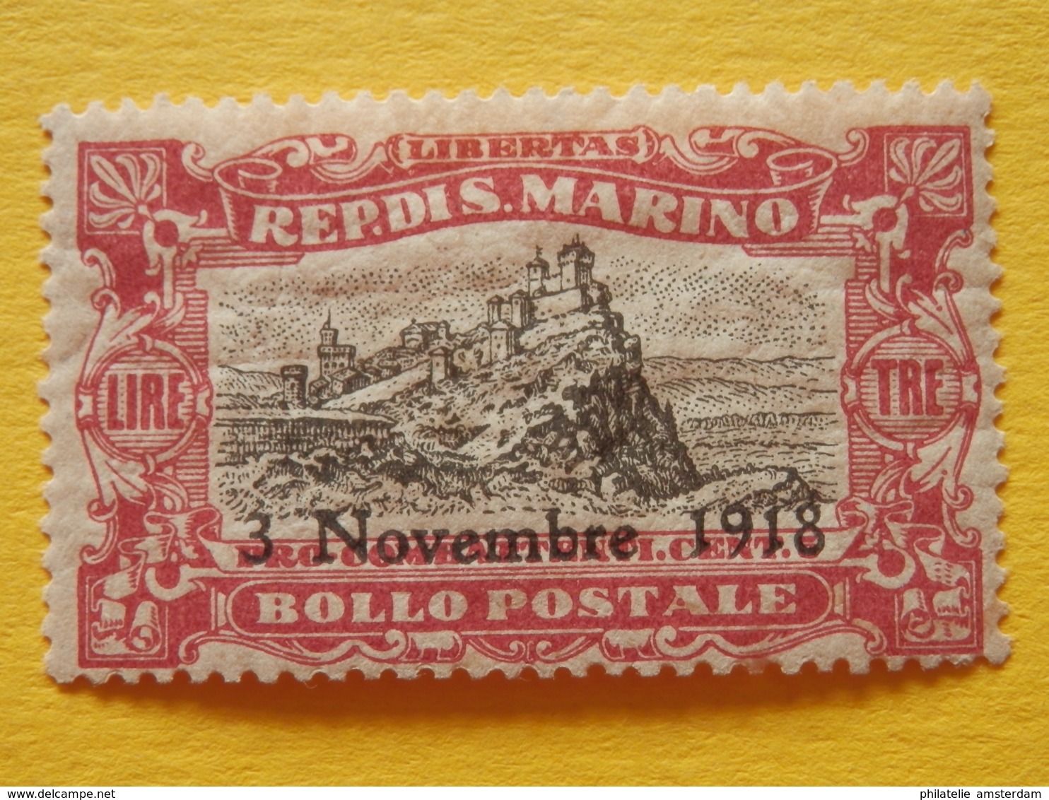 San Marino 1918, OVERPRINT / ENDING WORLD WAR I: Mi 67, * - Ongebruikt