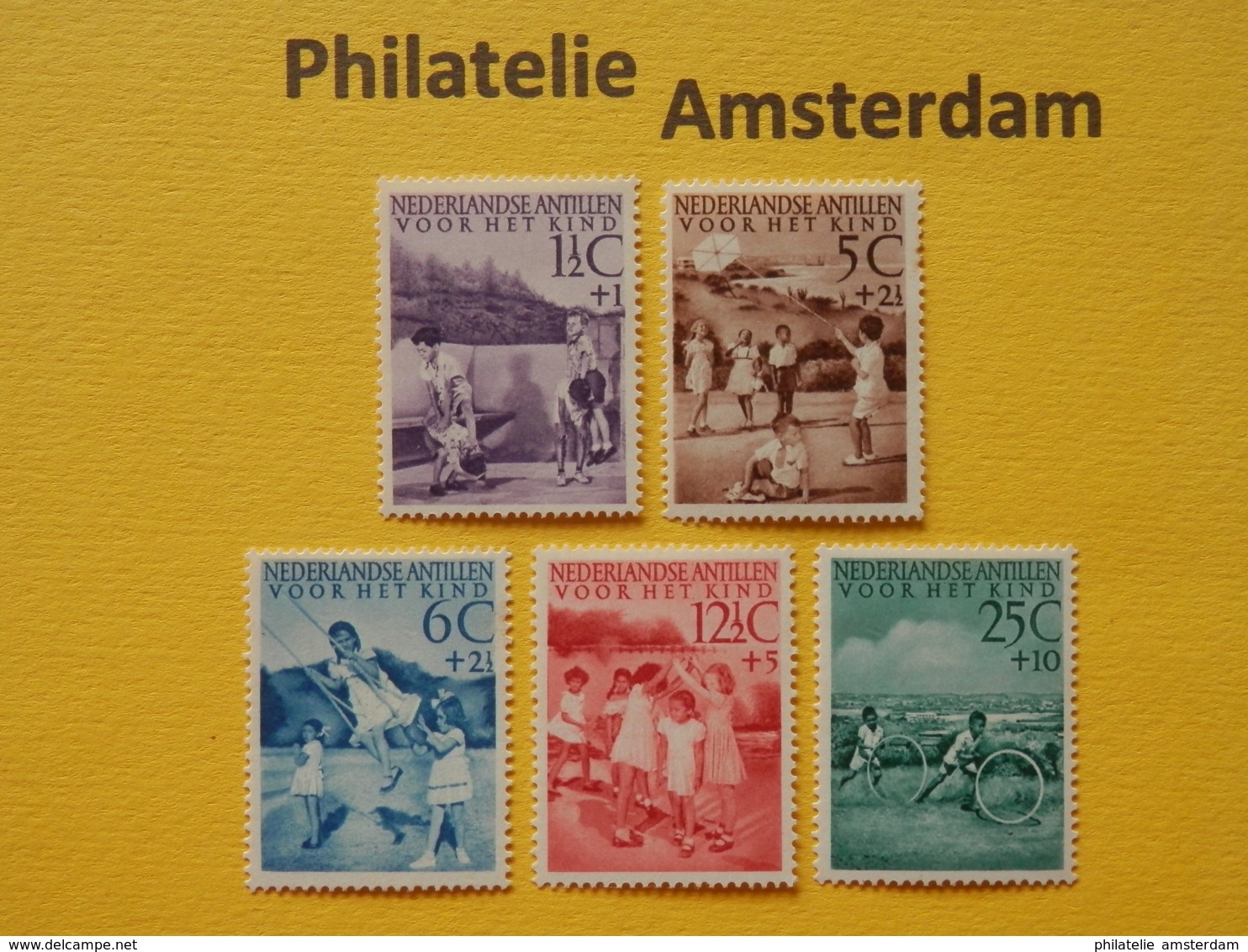 Netherlands Antilles 1951, VOOR HET KIND / CHILDREN'S GAMES: Mi 29-33, NVPH 234-38, ** - Curaçao, Nederlandse Antillen, Aruba