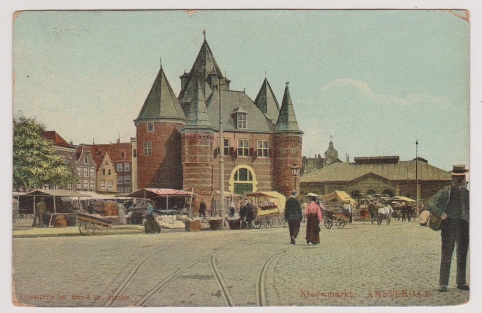 Amsterdam - Nieuwmarkt Met Volk - Tulpkaart 1906 - Amsterdam