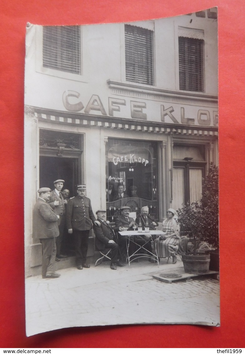 Carte Photo Luxembourg Vers 1930 "Café Klopp" - Clients En Terrasse - Autres & Non Classés