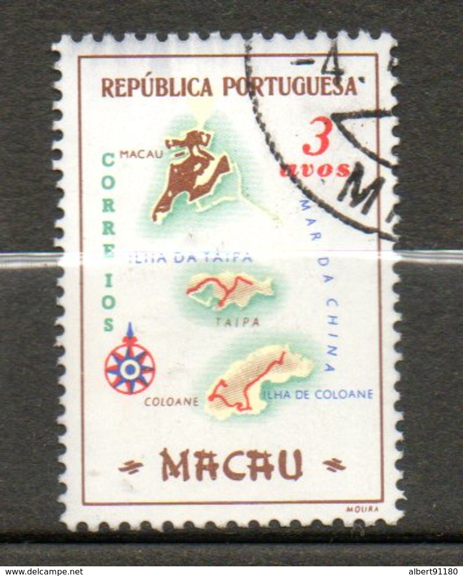 MACAO  Carte Du Territoire 1956 N°376 - Oblitérés