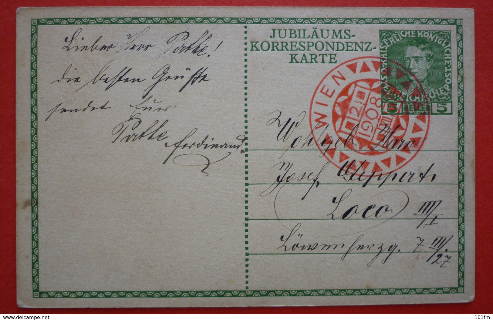 AUSTRIA - KAISER FRANZ JOSEF I.- 1848 - 1908 JUBILAUMS KORRESPONDENZ-KARTE - Königshäuser