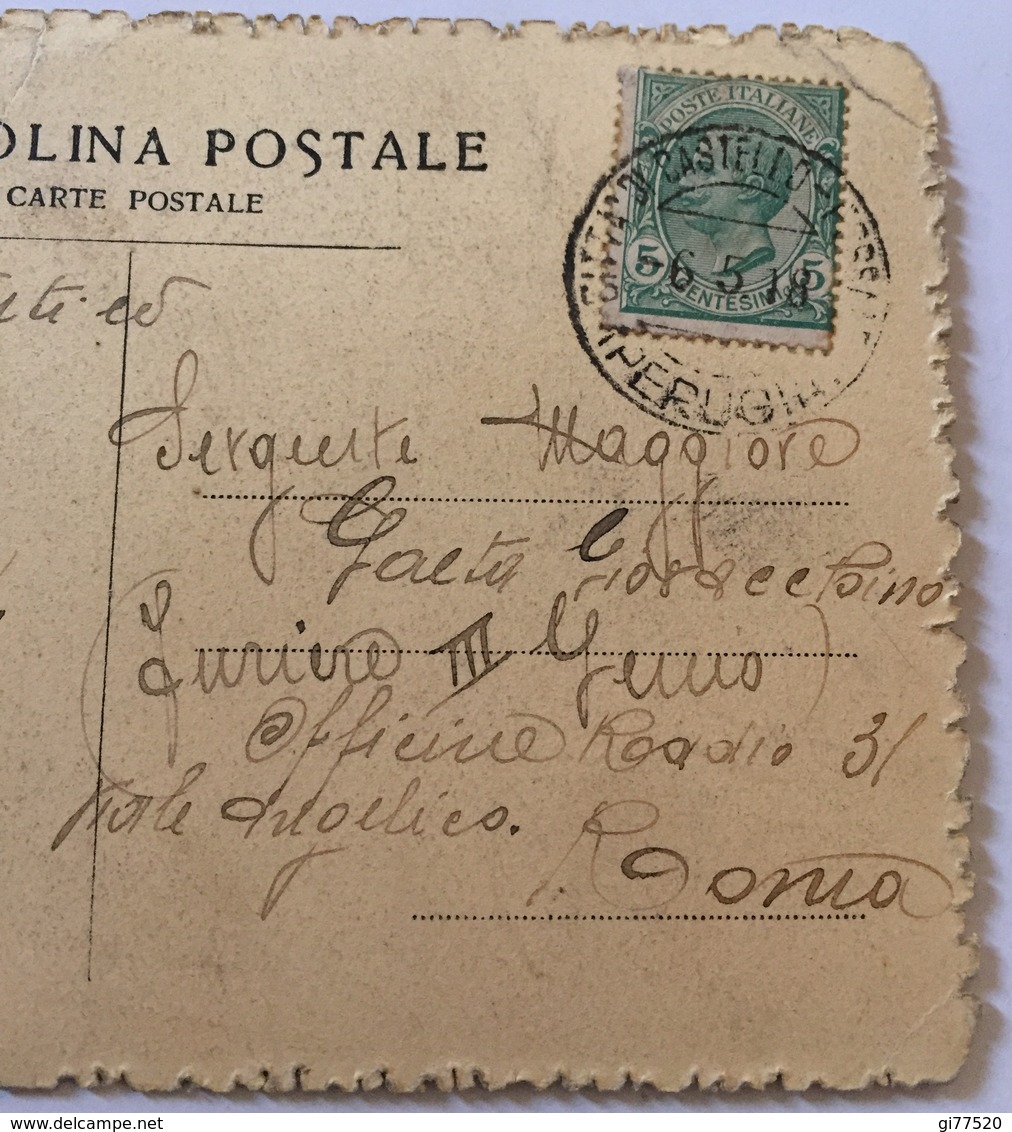 Carte Adressée à Un Soldat Le 6/5/1918 - GESU CRISTO CADUTO SOTTO LA CROCE -Gubbio Cattedrale - Otros & Sin Clasificación
