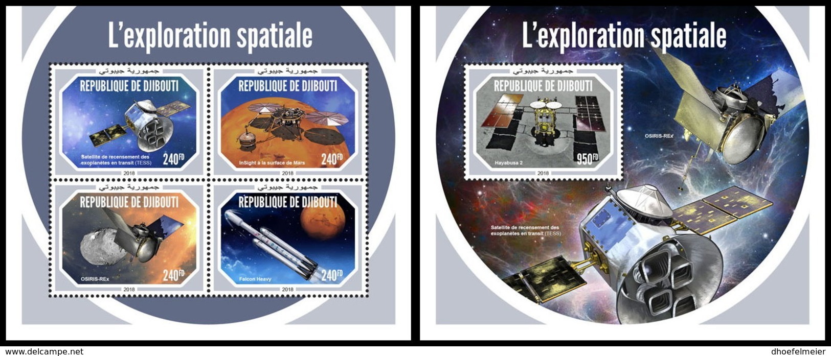 DJIBOUTI 2018 MNH Space Exploration Raumfahrt Exploration Spatiale M/S+S/S - OFFICIAL ISSUE - DH1903 - Afrique