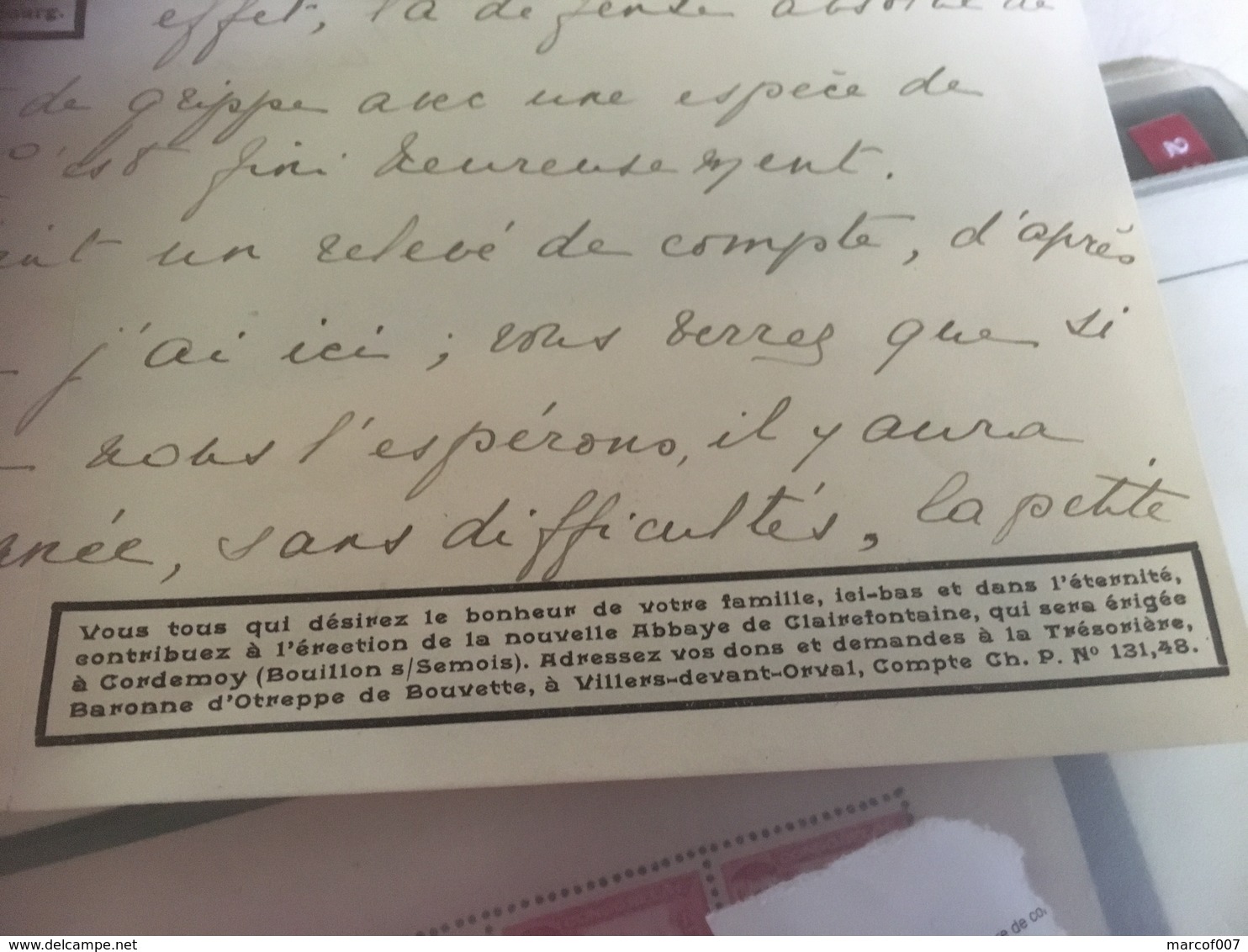 ORVAL - Noblesse - Suzanne D’Otreppe 2 Lettres Manuscrites Concernant La Construction Abbaye De CORDEMOIS - À VOIR ! - Documents Historiques