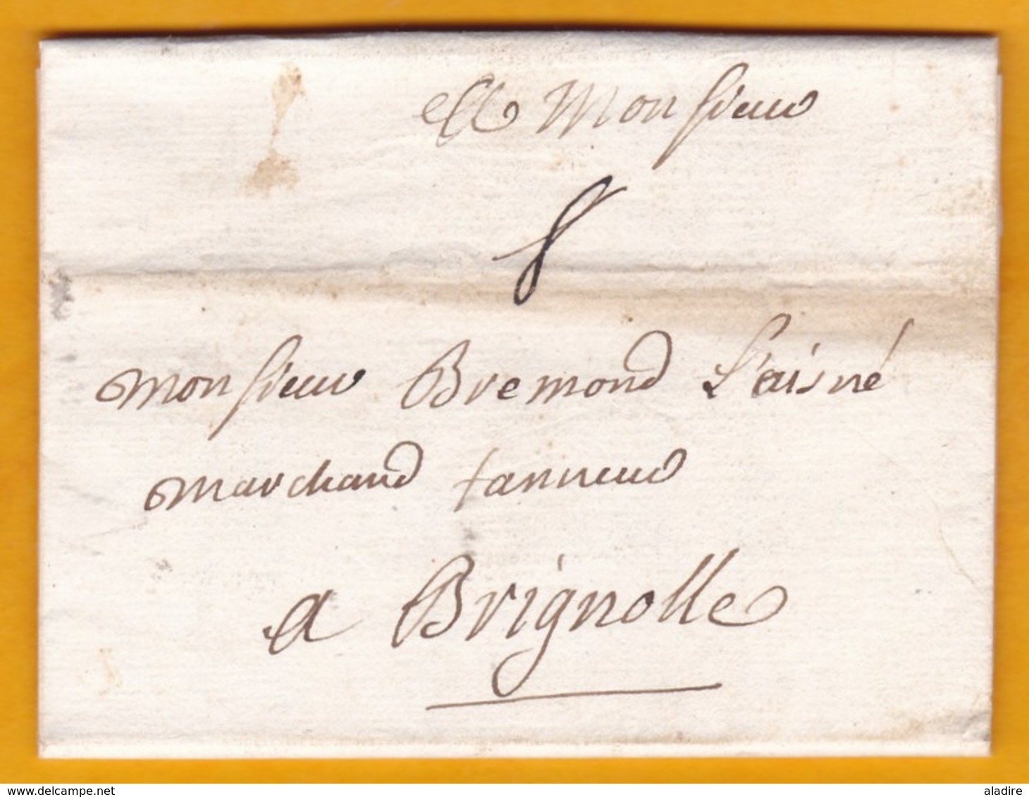 1750 - Lettre Avec Correspondance De Paris Vers Brignoles, Provence, Var -marque Manuscrite - Taxe 8 - Règne De Louis XV - 1701-1800: Précurseurs XVIII