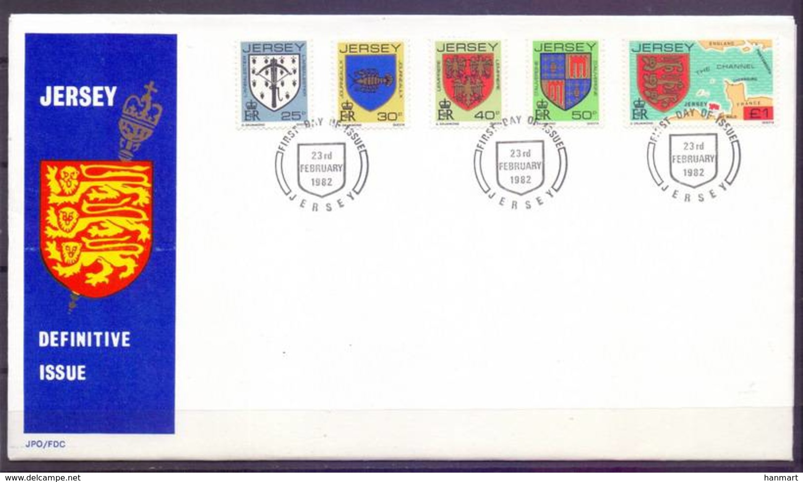 Jersey 1982 Mi 273-277A FDC ( FDC ZE3 JRS273-277A-b ) - Geographie