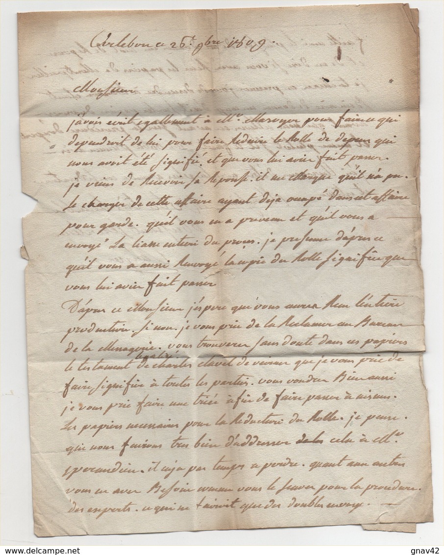 Lettre Arlebosc Pour Tournon 1809 Ardèche - Manuscrits