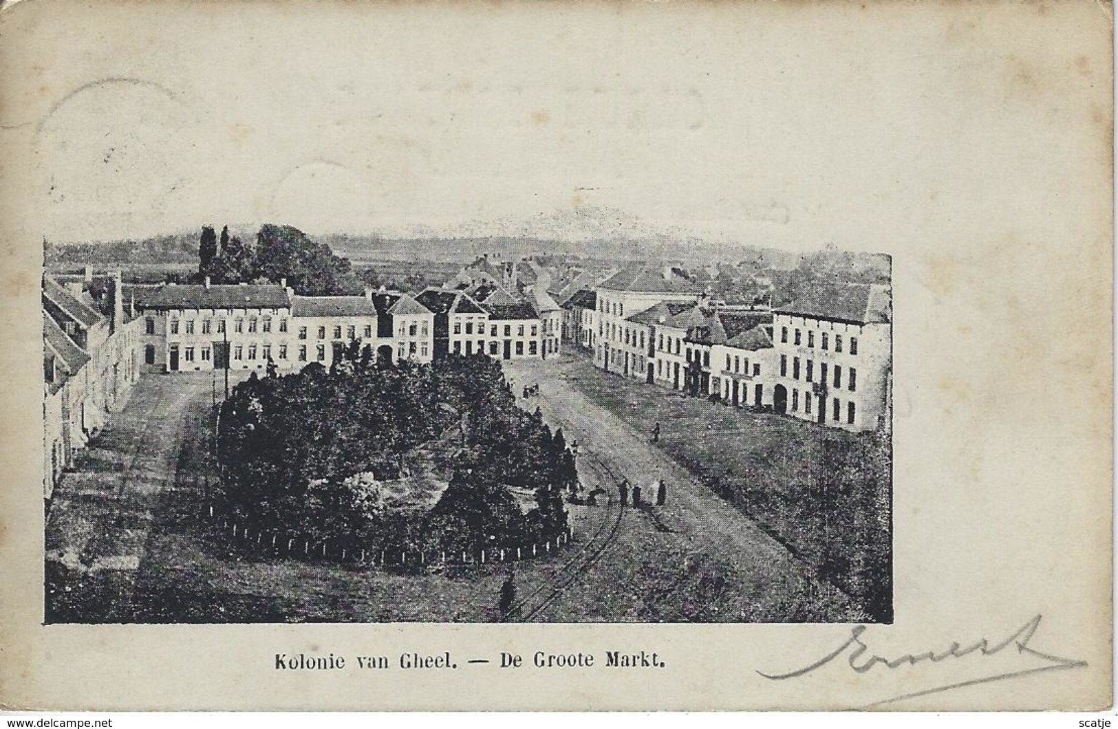 Kolonie Van Gheel. -  De Groote Markt.  -   (Dikkere Kaart!)  -  1902  Naar   Etterbeek - Geel