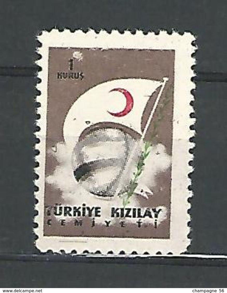 VARIÉTÉS TURQUIE RÉPUBLIQUE TÜRKIYE KIZILAY CEMIYETI 1 KURUS NEUF **GOMME - Unused Stamps