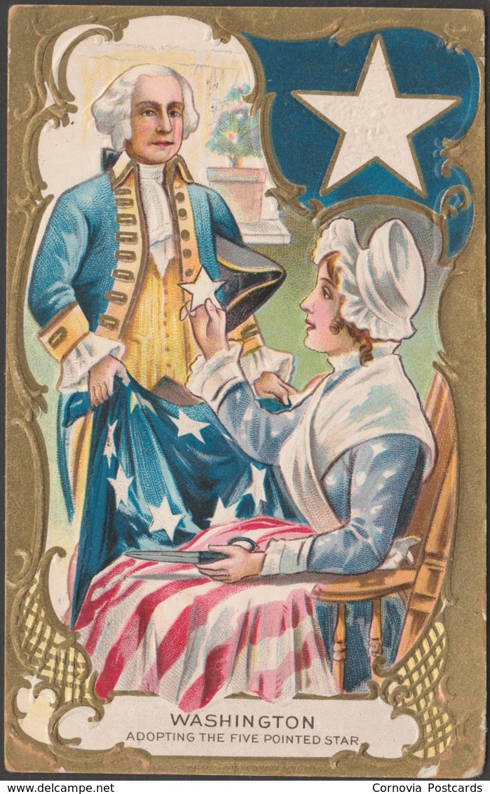 George Washington Adopting The Five Pointed Star, 1910 - Embossed Postcard - Présidents