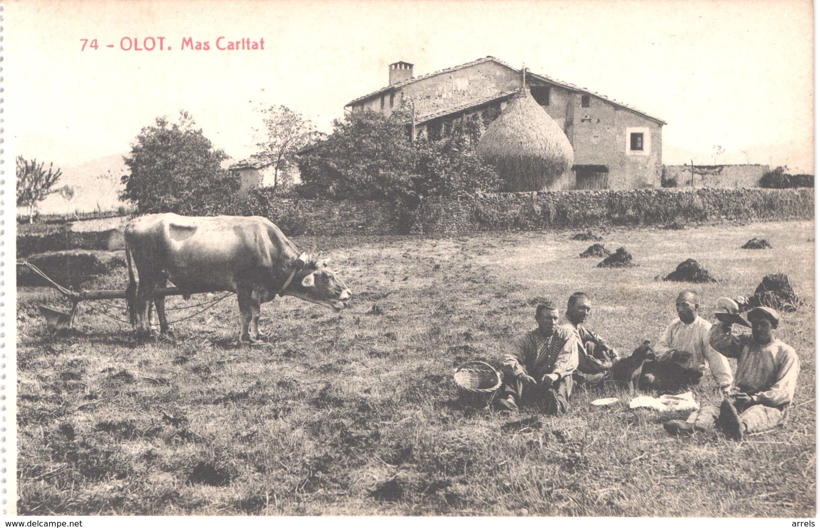 ES OLOT - Thomas 74 - Mas Caritat - Travaux Des Champs Labour - Le Repas Dans Le Champ - Animée - Belle - Gerona