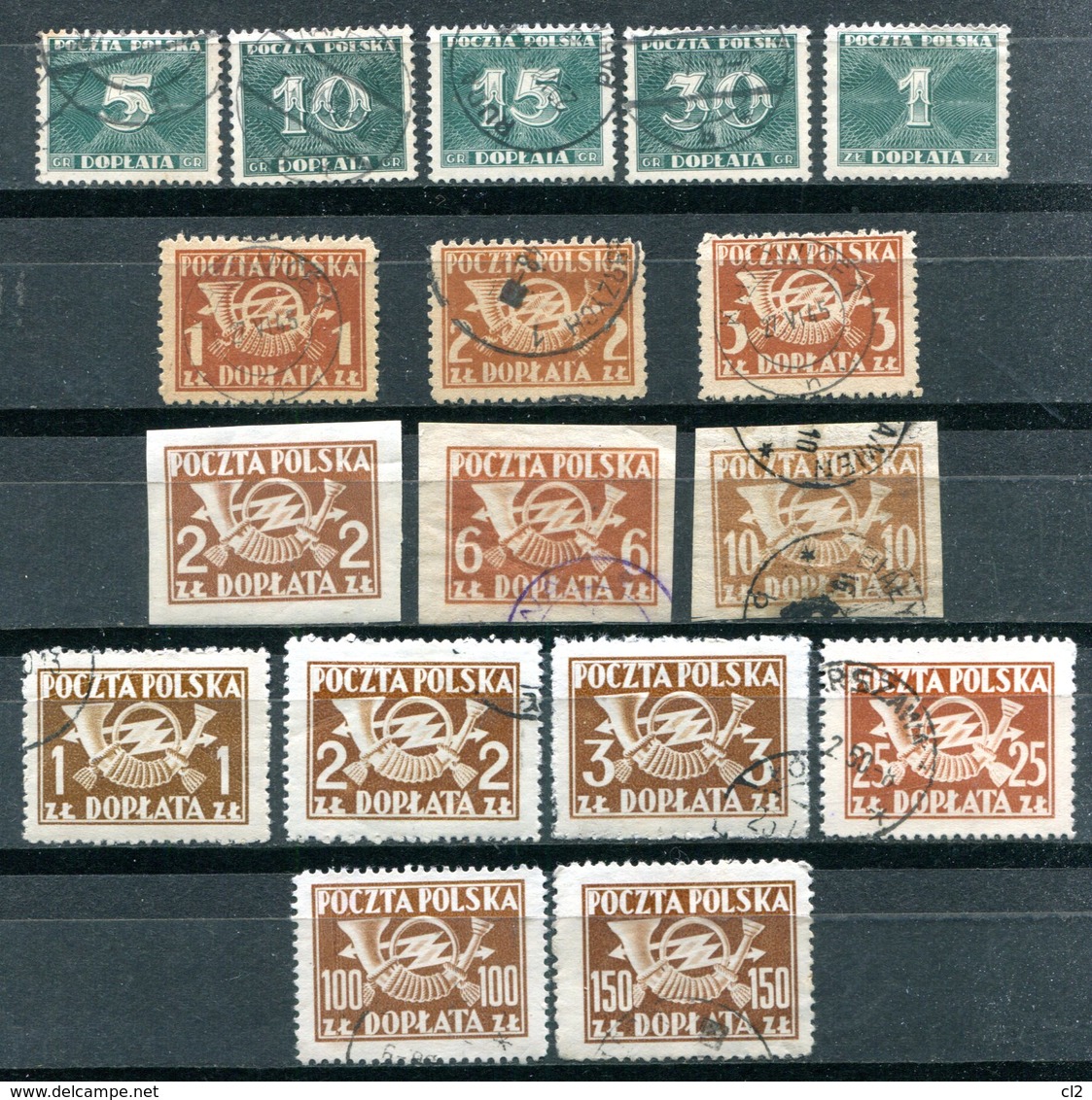 POLOGNE - Taxe Y&T 17 Timbres Entre Les N° 97 Et Le 118 - Portomarken