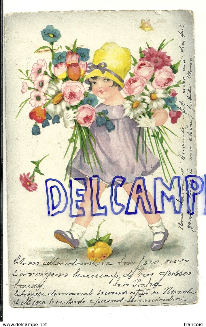 Petite Fille Et Fleurs. 1928 - 1900-1949