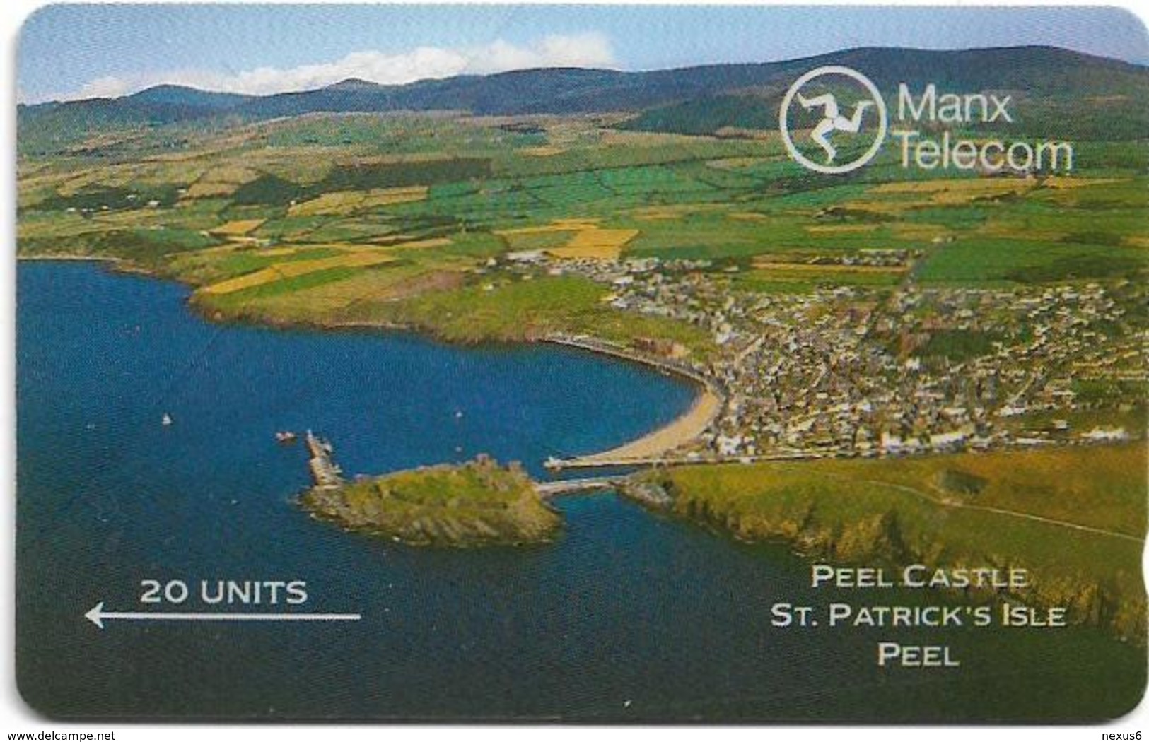 Isle Of Man - Peel Castle (shallow Notch), 5IOMA - 20U, 1989, Used - Isla De Man