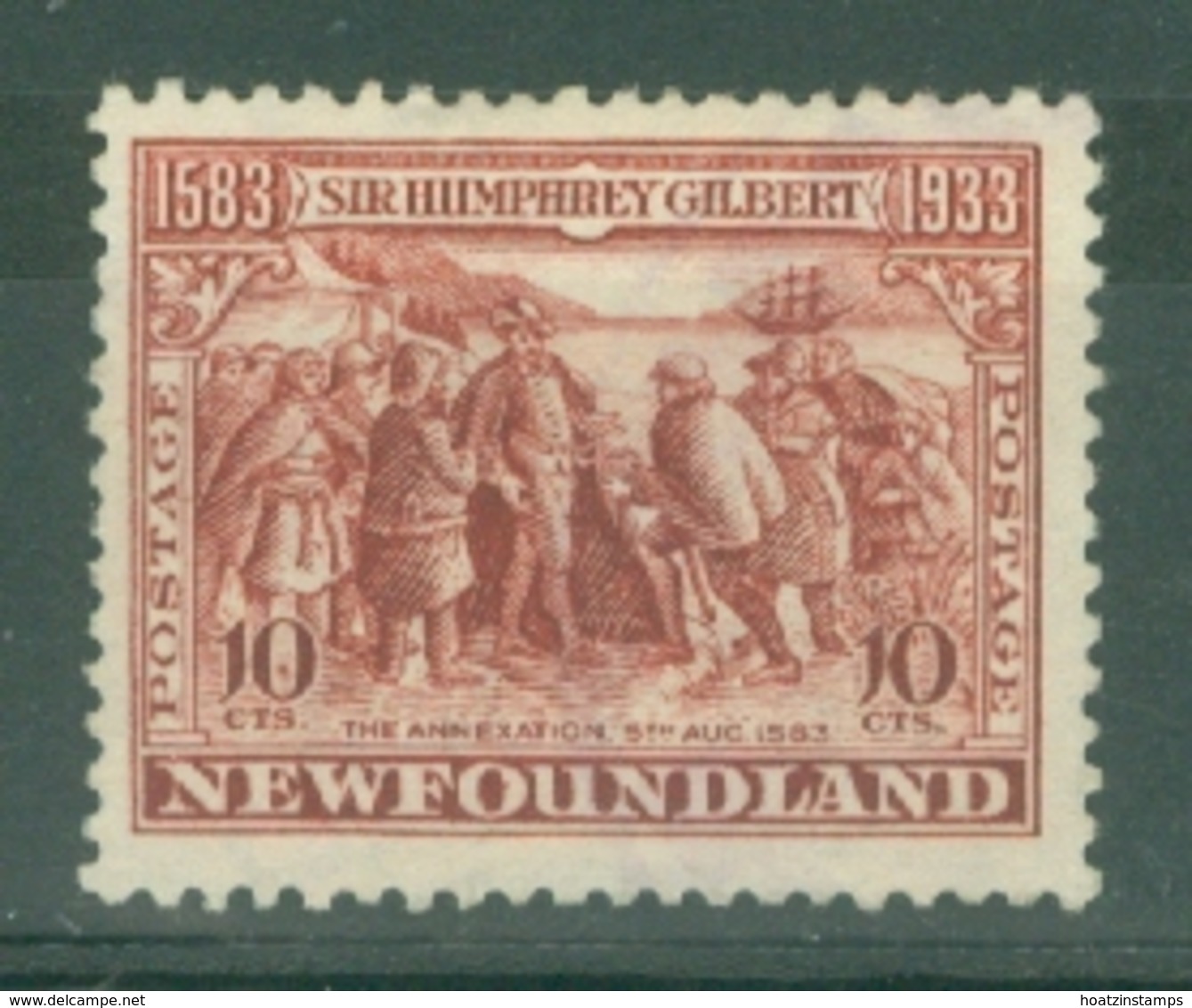 Newfoundland: 1933   350th Anniv Of Humphrey Gilbert's Annexation  SG244   8c    MH - 1908-1947