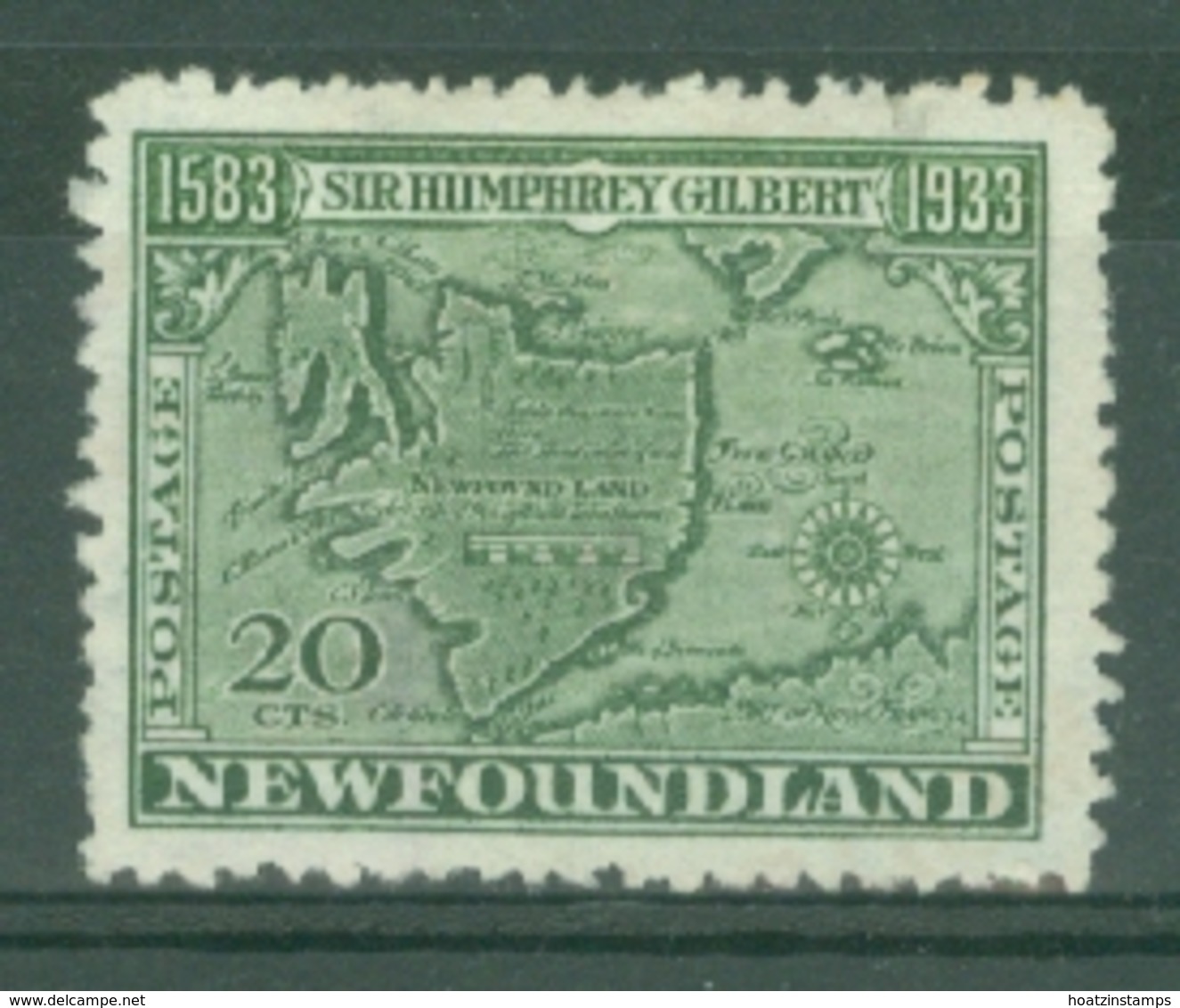 Newfoundland: 1933   350th Anniv Of Humphrey Gilbert's Annexation  SG247   20c    MH - 1908-1947