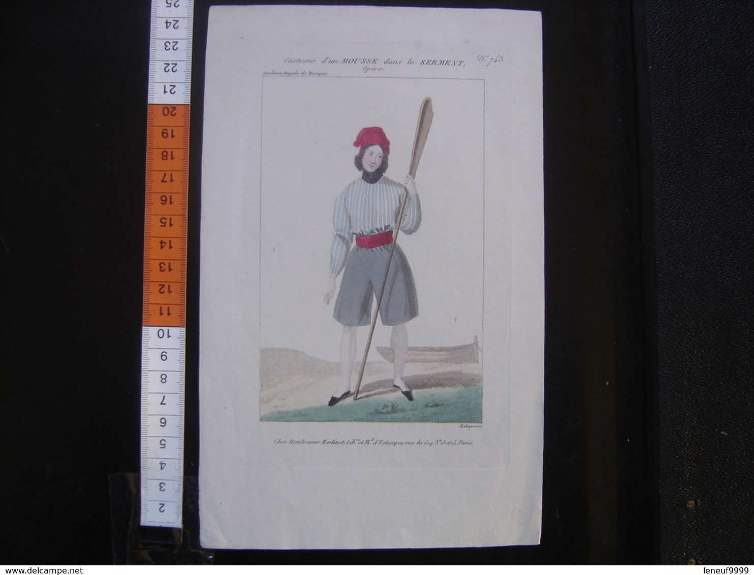 Ancienne Gravure COSTUME D'UN MOUSSE DANS LE SERMENT OPERA 743 Mode Fashion - Posters