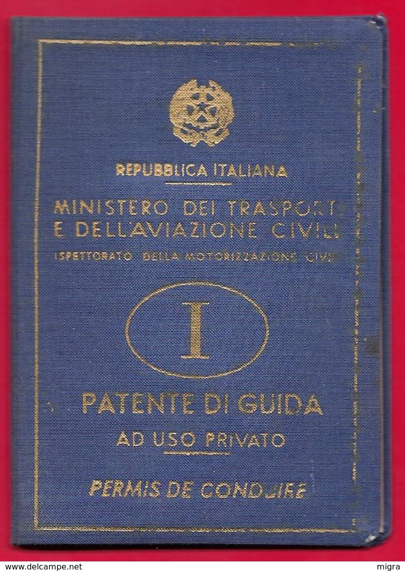 PATENTE DI GUIDA - 1966  Repubblica Italiana  -  Marche Da Bollo - Documenti Storici