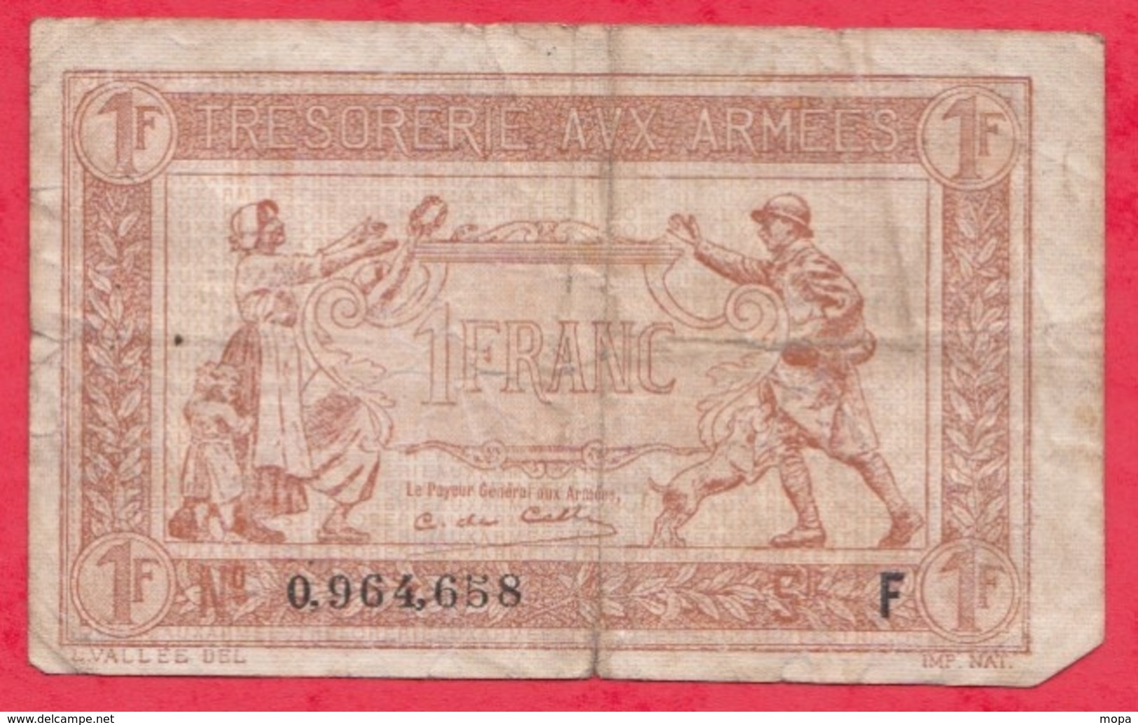 1 Francs "Trésorerie Aux Armées "----G/TB+ - 1917-1919 Trésorerie Aux Armées