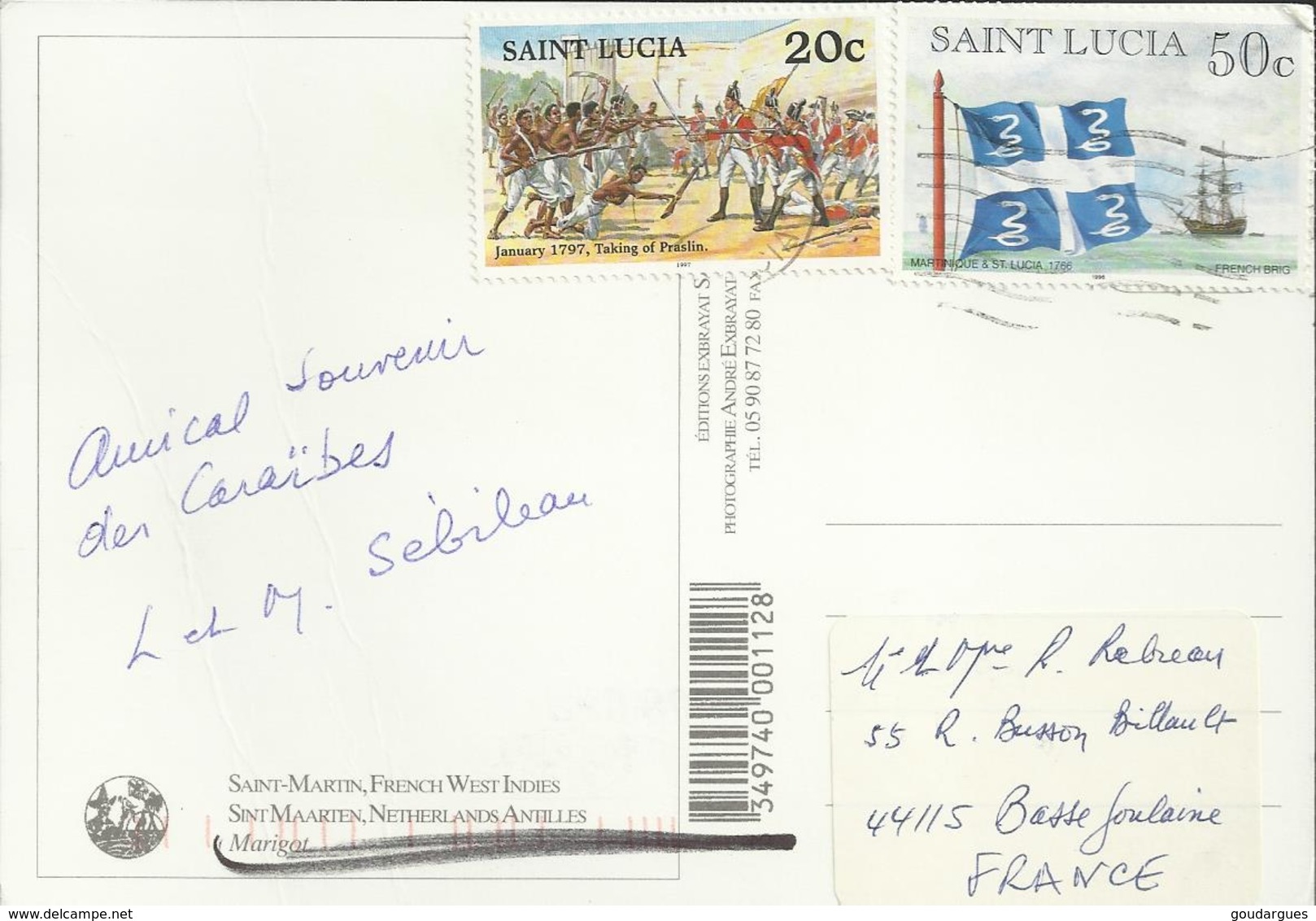 Saint Marin - Marigot - 2 Timbres De "Saint Lucia" De 1996 Et 1997 - Sint-Marteen