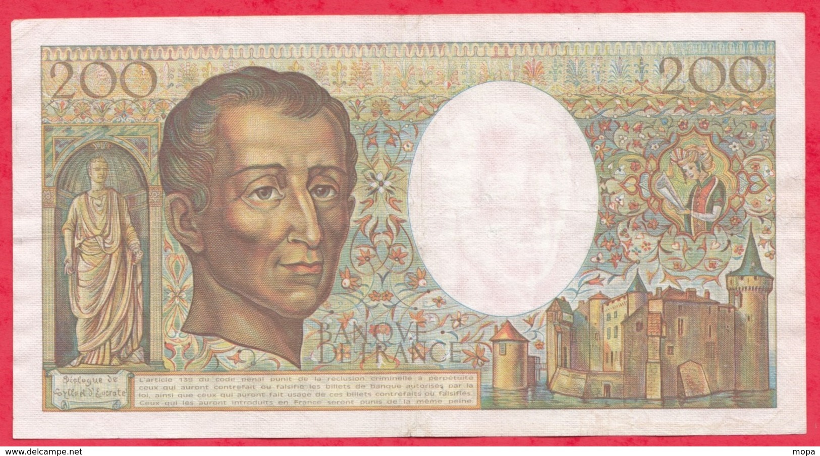 200 Francs "Montesquieu" 1981----VF/SUP---Série U.001 - 200 F 1981-1994 ''Montesquieu''